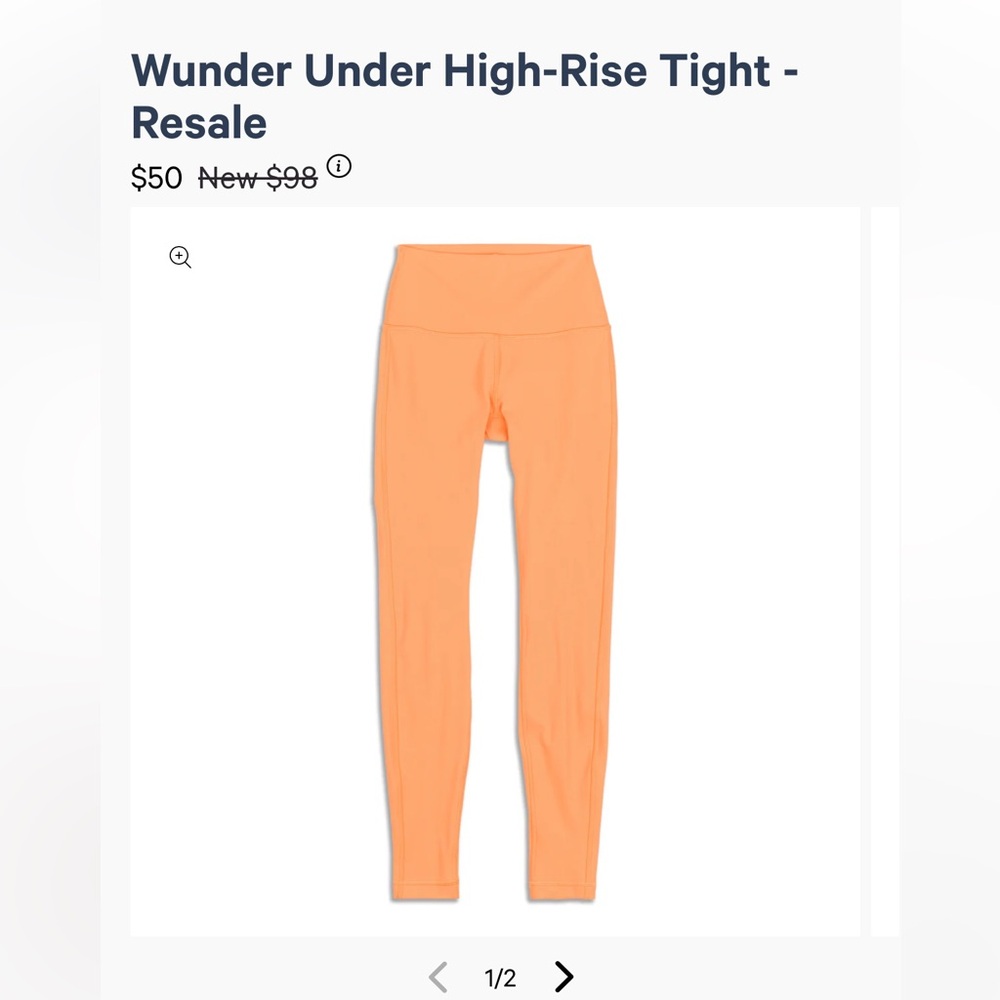 Lululemon Wunder Under High-Rise Tight - orange soda